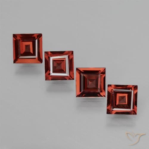 2.48ctw Natürlicher tiefrot Rhodolith-Granat, Quadrat, VS