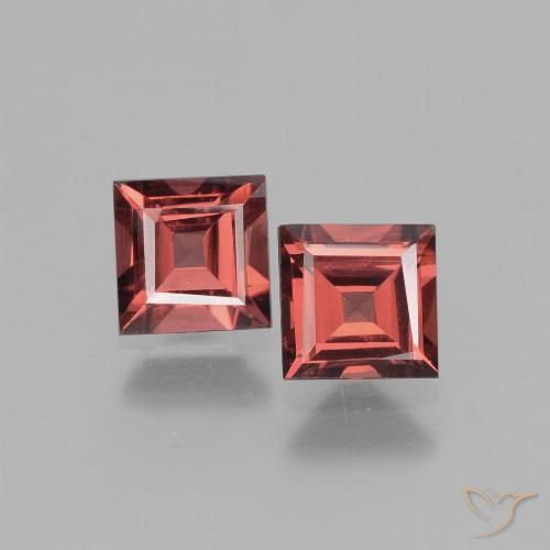 1.55ctw Natürlicher tiefrot Rhodolith-Granat, Quadrat, VS