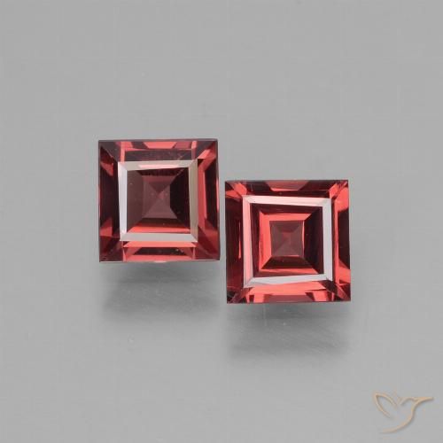 1.39ctw Natürlicher tiefrot Rhodolith-Granat, Quadrat, VS
