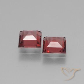 1.39 ct natürliche tiefrot Rhodolith-Granat-Edelsteine, Quadrat, VS