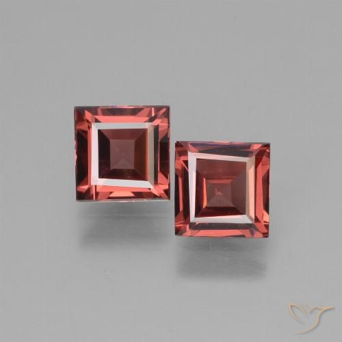 1.43ctw Natürlicher Tiefes Scharlachrot Rhodolith-Granat, Quadrat, VVS-VS