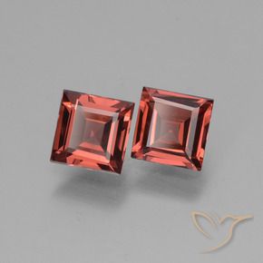 1.43 ct natürliche Tiefes Scharlachrot Rhodolith-Granat-Edelsteine, Quadrat, VVS-VS