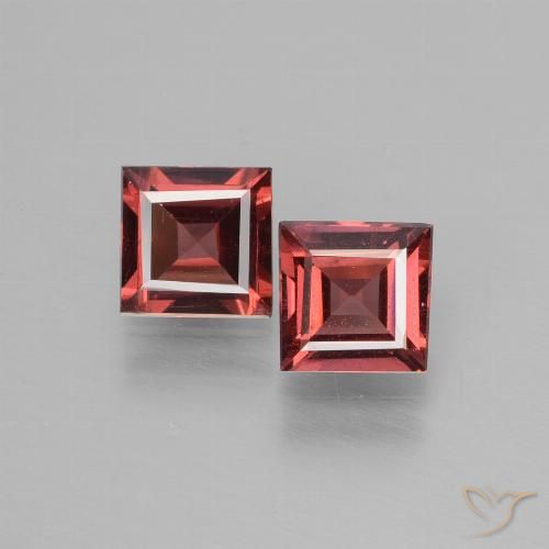 1.38ctw Natürlicher tiefrot Rhodolith-Granat, Quadrat, VS