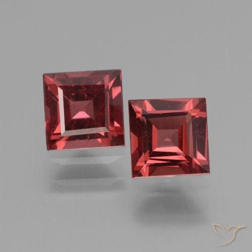 1.48ctw Natürlicher Scharlachrot Rhodolith-Granat, Quadrat, VS
