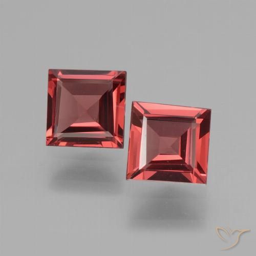 1.42ctw Natürlicher Scharlachrot Rhodolith-Granat, Quadrat, VVS-VS