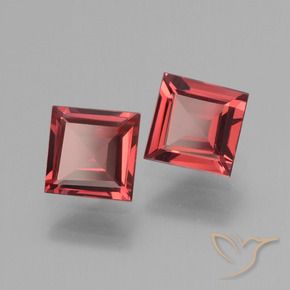1.42 ct natürliche Scharlachrot Rhodolith-Granat-Edelsteine, Quadrat, VVS-VS