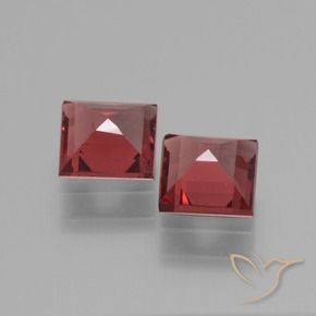1.42 ct natürliche Scharlachrot Rhodolith-Granat-Edelsteine, Quadrat, VVS-VS