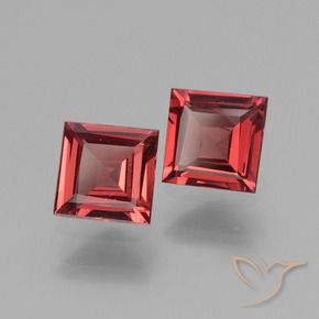 1.37 ct natürliche dunkelrot Rhodolith-Granat-Edelsteine, Quadrat, VS