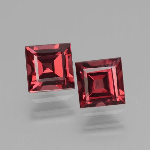 1,57 ct natürliche roter Rhodolith-Edelsteine, Quadrat, VS