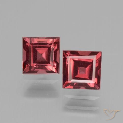 1.67ctw Natürlicher Mittelrot Rhodolith-Granat, Quadrat, VS