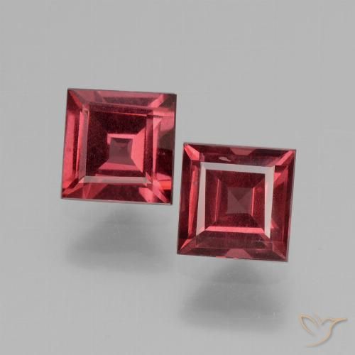 1.60ctw Natürlicher Rosaig-rot Rhodolith-Granat, Quadrat, VS