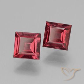 1.60 ct natürliche Rosaig-rot Rhodolith-Granat-Edelsteine, Quadrat, VS
