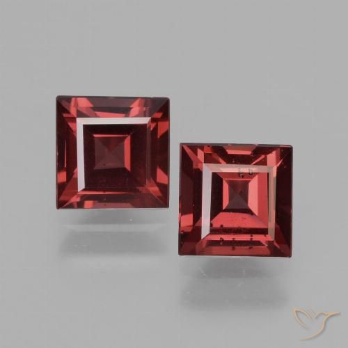 1.72ctw Natürlicher Scharlachrot Rhodolith-Granat, Quadrat, VS