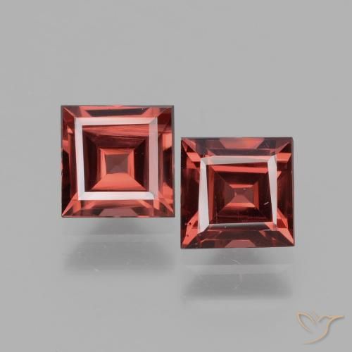 1.62ctw Natürlicher Mittelrot Rhodolith-Granat, Quadrat, VS