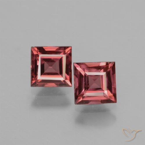 1.63ctw Natürlicher Mittel-Dunkelrot Rhodolith-Granat, Quadrat, VS