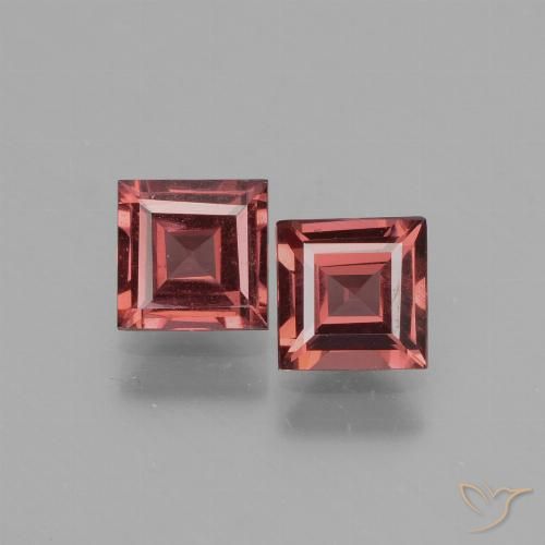 1.38ctw Natürlicher Helles Scharlachrot Rhodolith-Granat, Quadrat, VS