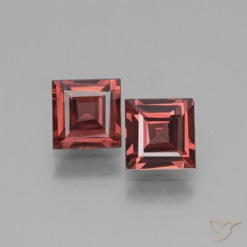 1.58ctw Natürlicher Hellrot Rhodolith-Granat, Quadrat, VS
