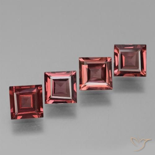 2.83ctw Natürlicher Scharlachrot Rhodolith-Granat, Quadrat, VS