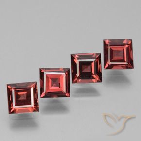 3.25 ct natürliche dunkelrot Rhodolith-Granat-Edelsteine, Quadrat, VS