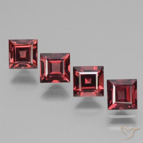 3.02ctw Natürlicher dunkelrot Rhodolith-Granat, Quadrat, VS