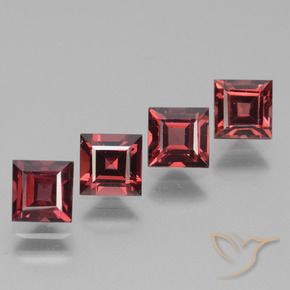 3.02 ct natürliche dunkelrot Rhodolith-Granat-Edelsteine, Quadrat, VS