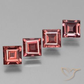 2.87 ct natürliche Helles Scharlachrot Rhodolith-Granat-Edelsteine, Quadrat, VS