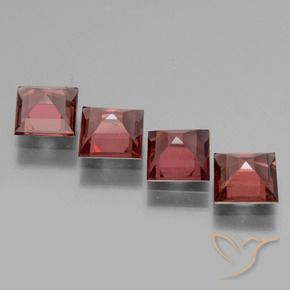 2.87 ct natürliche Helles Scharlachrot Rhodolith-Granat-Edelsteine, Quadrat, VS