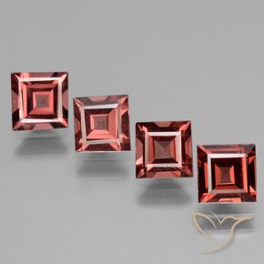 2.96 ct natürliche Tiefes Ziegelrot Rhodolith-Granat-Edelsteine, Quadrat, VS