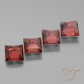 2.96 ct natürliche Tiefes Ziegelrot Rhodolith-Granat-Edelsteine, Quadrat, VS
