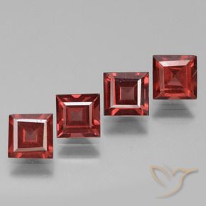 2.93 ct natürliche tiefrot Rhodolith-Granat-Edelsteine, Quadrat, VS