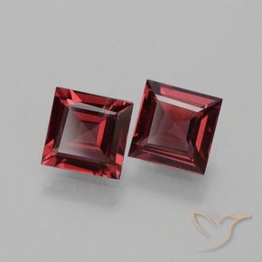 1.37 ct natürliche Mittelrot Rhodolith-Granat-Edelsteine, Quadrat, VS