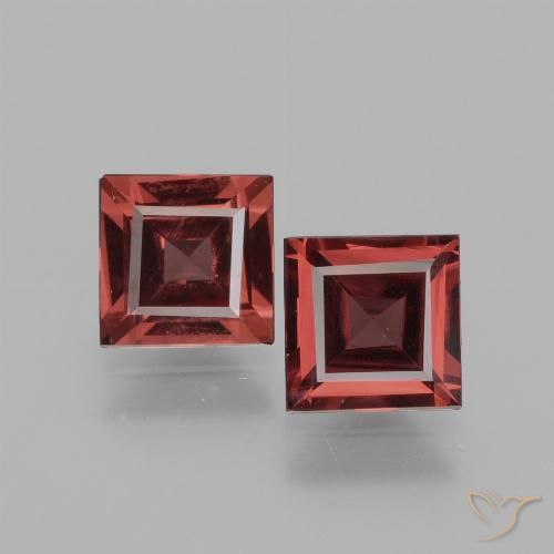 1.47ctw Natürlicher tiefrot Rhodolith-Granat, Quadrat, VS