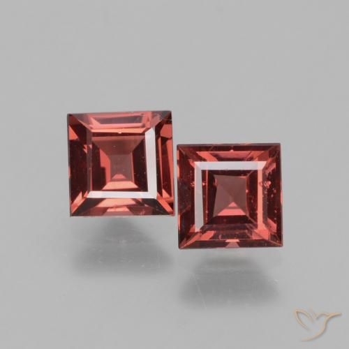 1.51ctw Natürlicher Mittelrot Rhodolith-Granat, Quadrat, VS