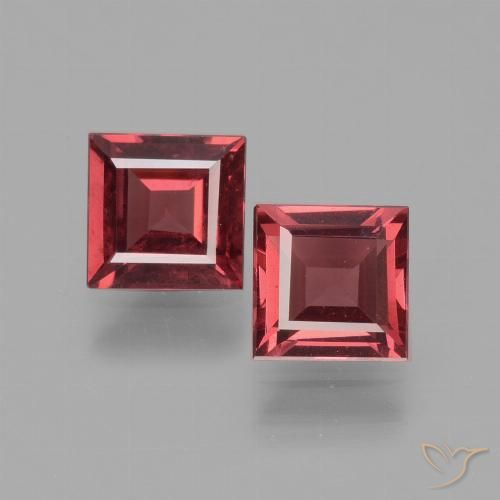 1.40ctw Natürlicher Rosaig-rot Rhodolith-Granat, Quadrat, VS