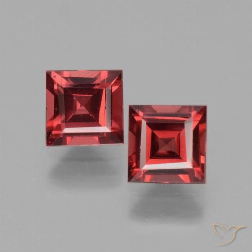 1.50ctw Natürlicher Rosaig-rot Rhodolith-Granat, Quadrat, VS