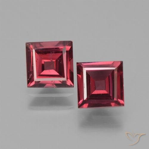 1.50ctw Natürlicher Mittelrot Rhodolith-Granat, Quadrat, VS