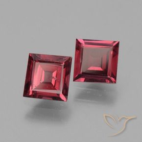 1.50 ct natürliche Mittelrot Rhodolith-Granat-Edelsteine, Quadrat, VS
