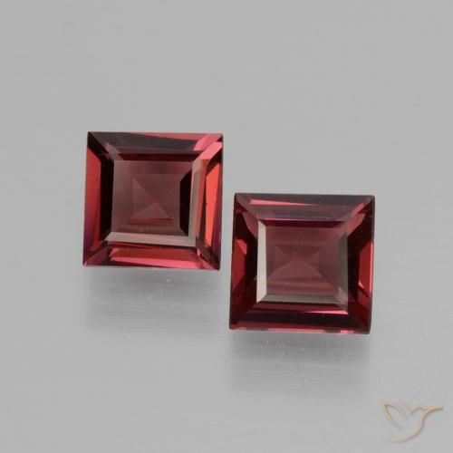 1.43ctw Natürlicher tiefrot Rhodolith-Granat, Quadrat, VS