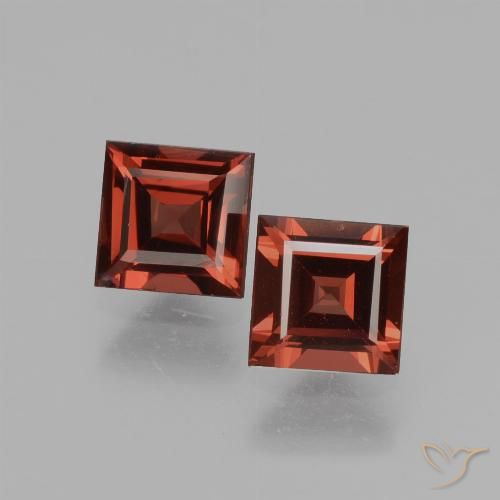 1.48ctw Natürlicher Mittelrot Rhodolith-Granat, Quadrat, VVS-VS