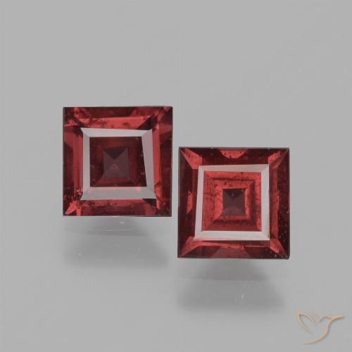 1.53ctw Natürlicher tiefrot Rhodolith-Granat, Quadrat, VS