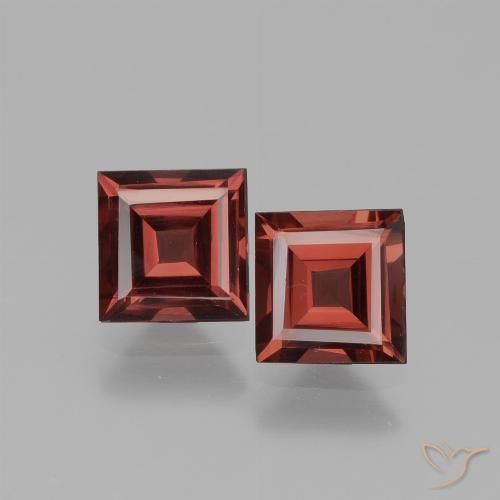 1.42ctw Natürlicher tiefrot Rhodolith-Granat, Quadrat, VS