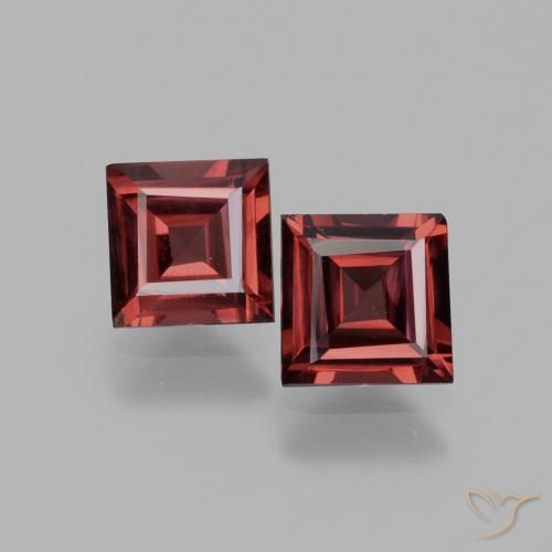 1.38ctw Natürlicher dunkelrot Rhodolith-Granat, Quadrat, VS