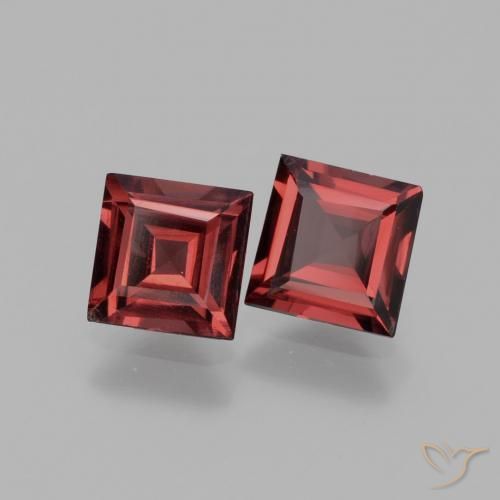 1.38 ct natürliche dunkelrot Rhodolith-Granat-Edelsteine, Quadrat, VS