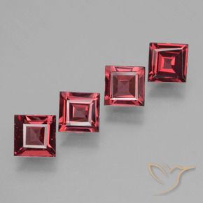 2.52 ct natürliche Mittelrot Rhodolith-Granat-Edelsteine, Quadrat, VS