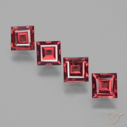 2.57ctw Natürlicher tiefrot Rhodolith-Granat, Quadrat, VS