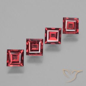 2.57 ct natürliche tiefrot Rhodolith-Granat-Edelsteine, Quadrat, VS