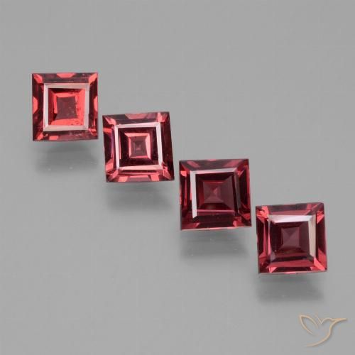 2.64ctw Natürlicher Mittelrot Rhodolith-Granat, Quadrat, VS