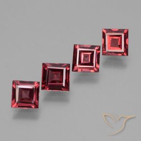 2.64 ct natürliche Mittelrot Rhodolith-Granat-Edelsteine, Quadrat, VS