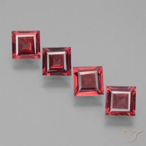 2.33ctw Natürlicher Scharlachrot Rhodolith-Granat, Quadrat, VS
