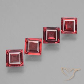 2.33 ct natürliche Scharlachrot Rhodolith-Granat-Edelsteine, Quadrat, VS